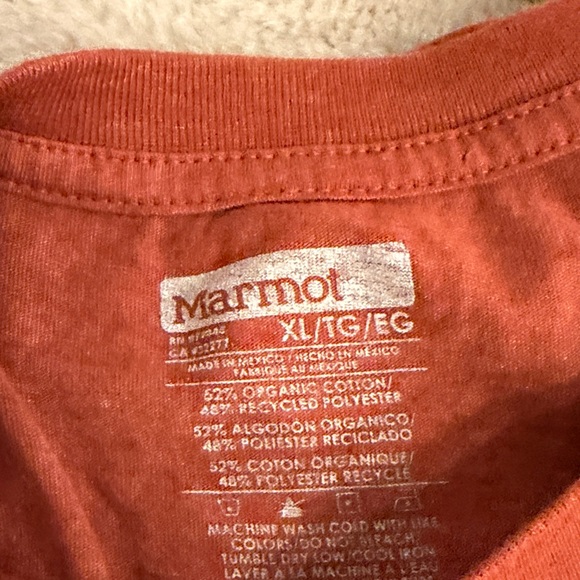 Marmot Mens Tees - Navy and Rust with Graphic Design - Picture 5 of 5